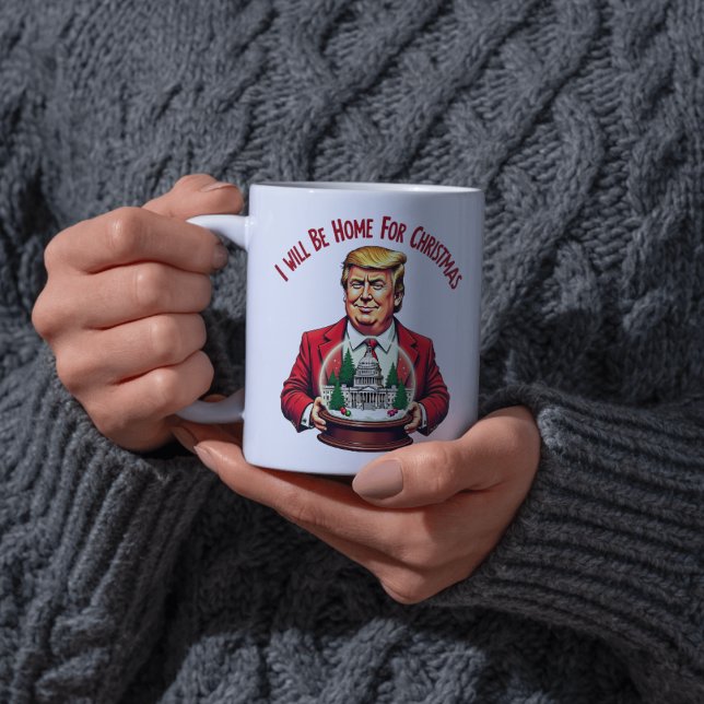 "Jag kommer hem till jul"-mugg – Festiv julstämnin Två-Tonad Mugg (Skapare uppladdad)