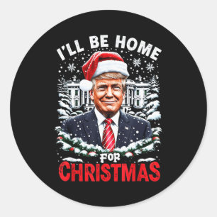 Jag kommer hem till jul patriotisk Trump Xmas Vi Runt Klistermärke