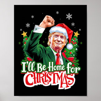 Jag kommer hem till jul Roligt Trump Tomte 2024  Poster