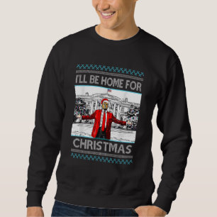 Jag Kommer Hem Till Jul Santa Trump Pyjamas Lång Ärmad Tröja