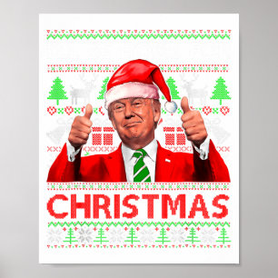 Jag kommer hem till jul Santa Trump Xmas Pyjamas Poster
