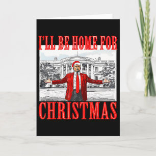 Jag kommer hem till jul tomte rolig Trump jul  Kort