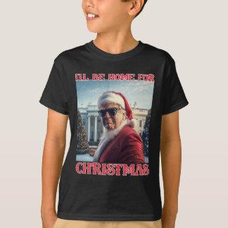 Jag kommer hem till jul Trump Santa Selfie Whit T Shirt