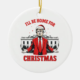 Jag kommer hem till jul Trump vann invigning Julgransprydnad Keramik