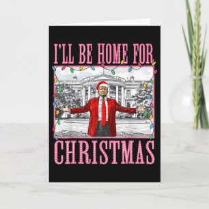Jag kommer hem till julen Santa Roligt Trump Xmas  Kort