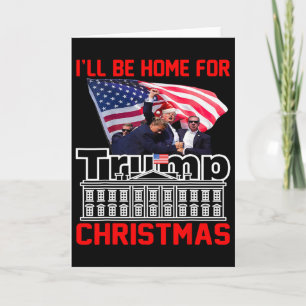Jag kommer hem till julen Santa Roligt Trump Xmas  Kort
