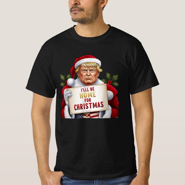 Jag kommer hem till julklapp Santa Republican T Shirt (Framsida)