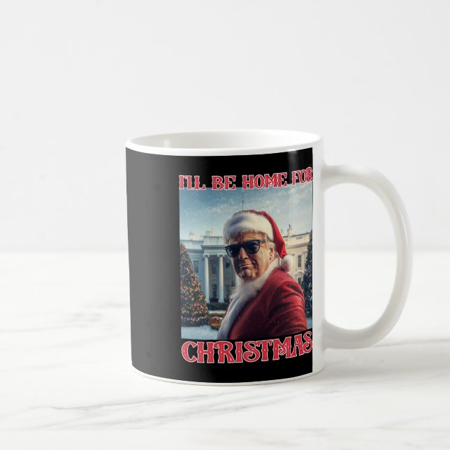 Jag kommer hem till julklapp Santa Selfie Whit Kaffemugg (Höger)