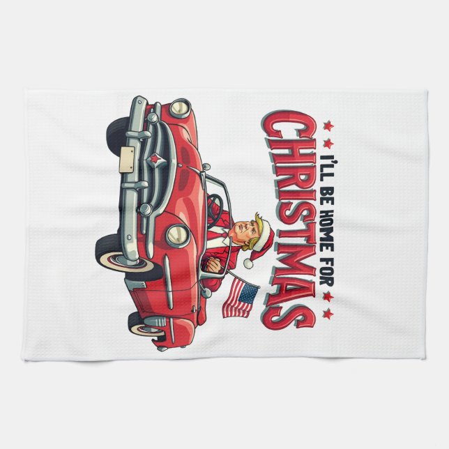 Jag kommer hem till julklapp Von Val 2024 Kökshandduk (Horisontell)