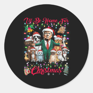 Jag kommer hem till julklapparna Hund Ca Runt Klistermärke
