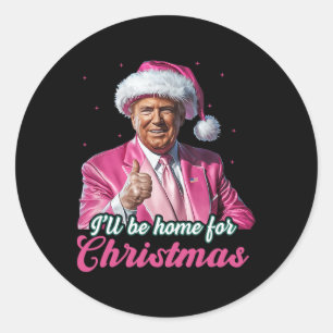 Jag kommer hem till julklappen i Julafton Pajama Runt Klistermärke