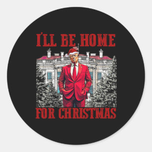 Jag kommer hem till julklappen i Santa Julafton Runt Klistermärke