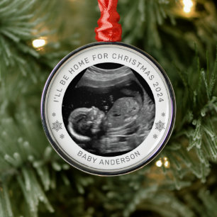 Jag kommer hem till julkungen i Baby Julgransprydnad Metall