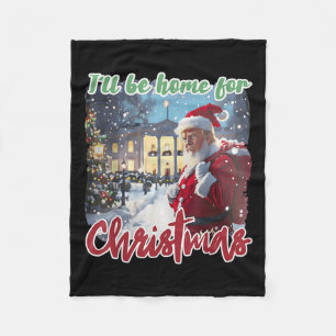 Jag kommer hem till jultomten Jultomten Fleecefilt