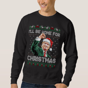 Jag kommer hem till jultomten Jultomten Lång Ärmad Tröja