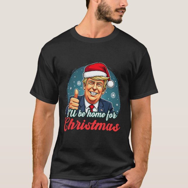 Jag kommer hem till jultomten Jultomten T Shirt (Framsida)