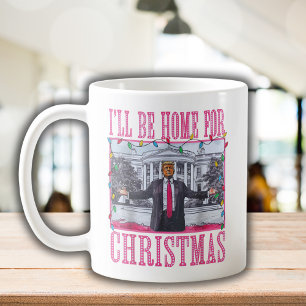 Jag kommer hem till jultomten. kaffemugg