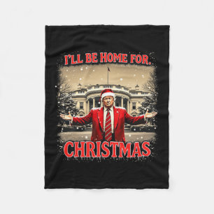 Jag kommer hem till jultomten på Julafton Pajama Fleecefilt