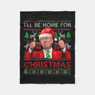 Jag kommer hem till jultomten på Julafton Pajama Fleecefilt