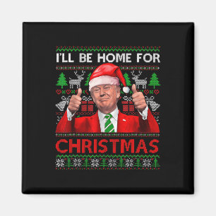 Jag kommer hem till jultomten på Julafton Pajama Magnet