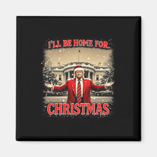 Jag kommer hem till jultomten på Julafton Pajama Magnet