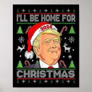 Jag kommer hem till jultomten på Julafton Pajama Poster
