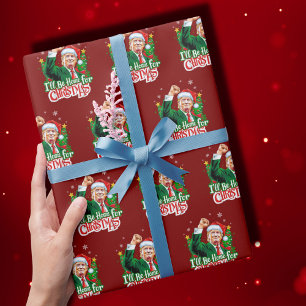 Jag kommer hem till jultomten Red Presentpapper