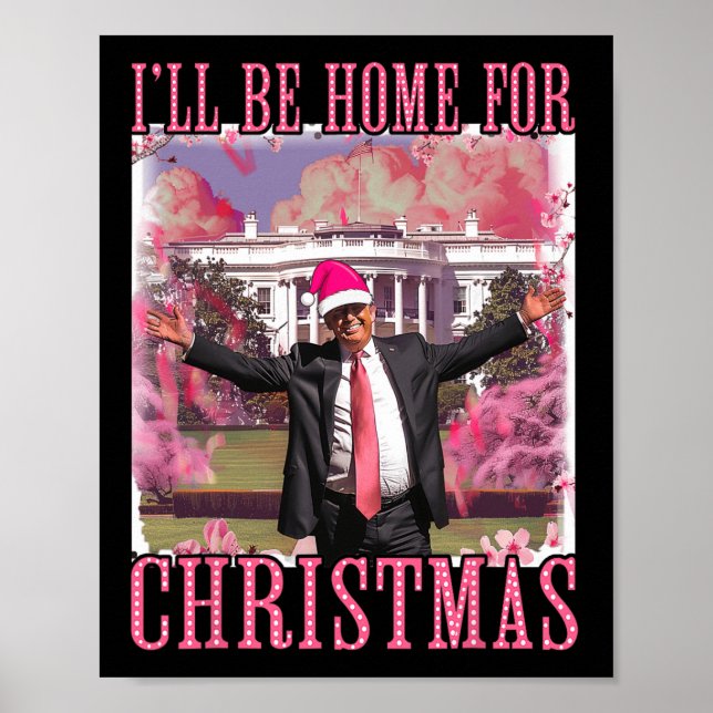 Jag kommer hem till jultomten Rosa Trump Julafton  Poster (Framsidan)