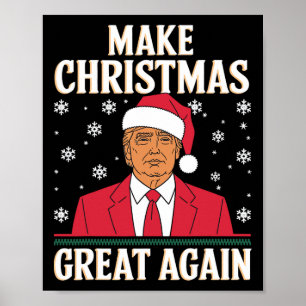 Jag kommer hem till jultomten Trump Julafton Lusny Poster