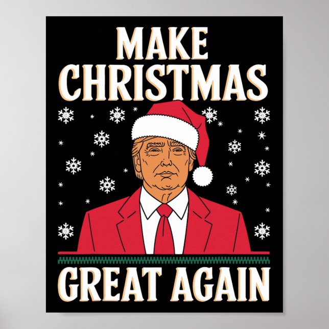 Jag kommer hem till jultomten Trump Julafton Lusny Poster (Framsidan)
