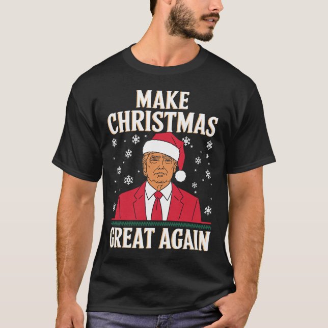 Jag kommer hem till jultomten Trump Julafton Lusny T Shirt (Framsida)