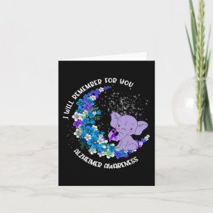 Jag kommer ihåg Alzheimer Awareness Elephant Kort