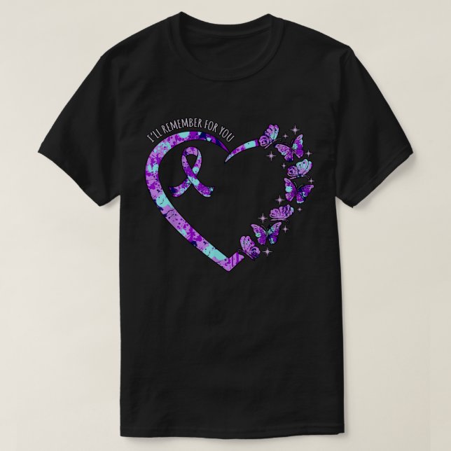 Jag kommer ihåg Alzheimers Lila T Shirt (Design framsida)