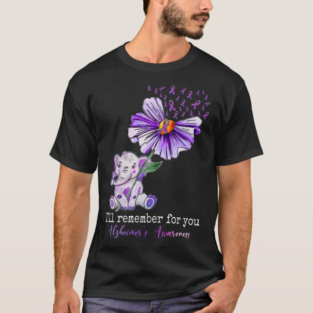 Jag kommer ihåg Alzheimers medvetandehöjande Cute  T Shirt (Framsida)