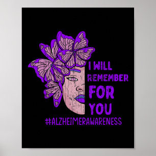 Jag kommer ihåg för din fjäril Alzheimer Awarenes Poster