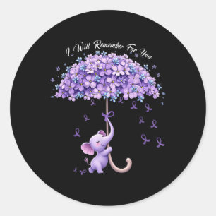 Jag kommer ihåg för er Lila Elephant Heimers Medve Runt Klistermärke