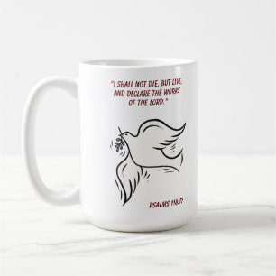 Jag kommer inte att dö utan leva Psalms 118 Kaffemugg