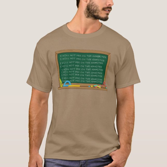Jag kommer inte att kissa på hamstern  t shirt (Framsida)