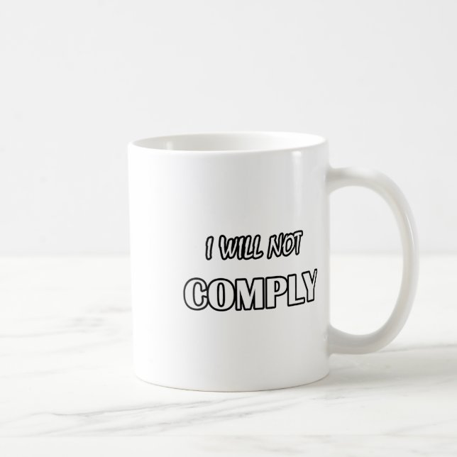 Jag kommer inte att underkasta mig - icke-konformi kaffemugg (Höger)