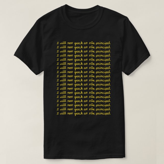 Jag kommer inte att undra på den huvudsakliga Gult T Shirt (Design framsida)