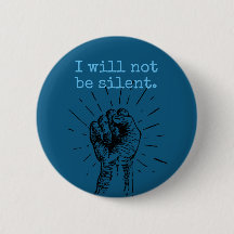 Jag kommer inte att vara tyst rundknapp