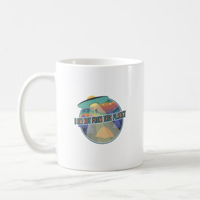 Jag kommer inte från denna planet kaffemugg (Vänster)