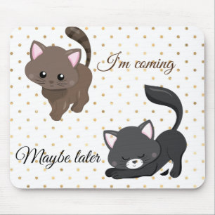Jag kommer kanske senare, Cat Polka Dot Mouse Pad Musmatta