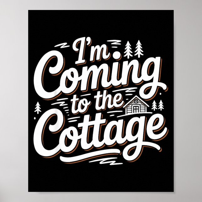 Jag kommer Stug sjö stuga Camping Poster (Framsidan)