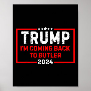Jag kommer tillbaka till Butler Trump Fight 2024 U Poster