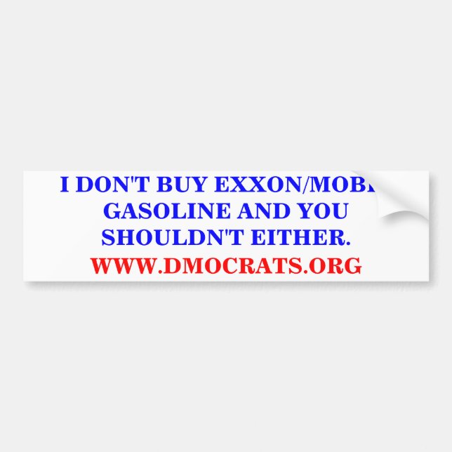 JAG KÖPER INTE EXXON/MOBIL GASOLINSTICKER BILDEKAL (Framsidan)