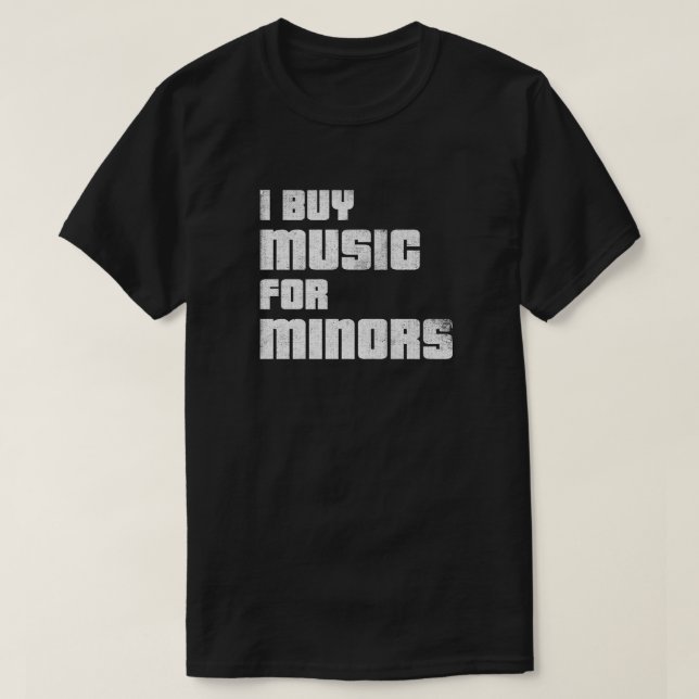 Jag köper musik för minderåriga T-shirt (väftad) (Design framsida)