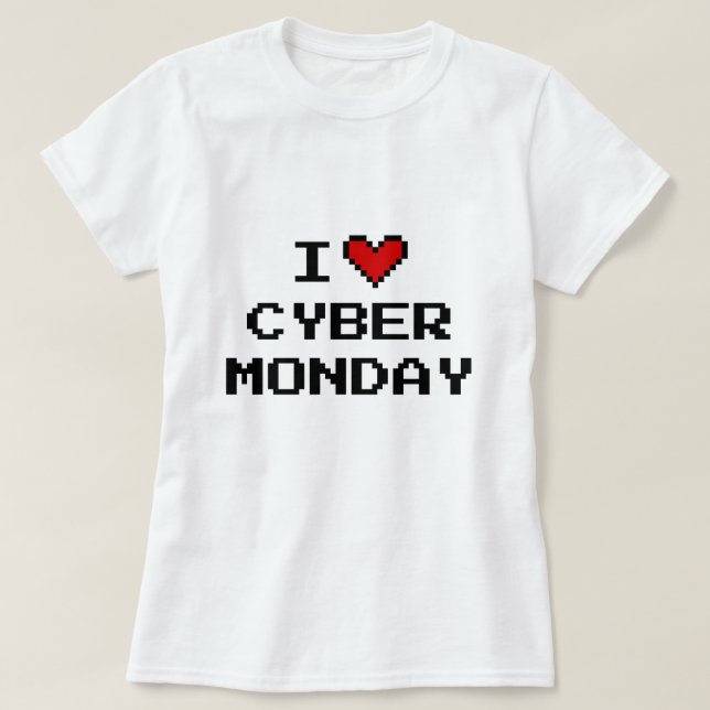 Jag köper online till skjorta med cyber monday t shirt (Design framsida)