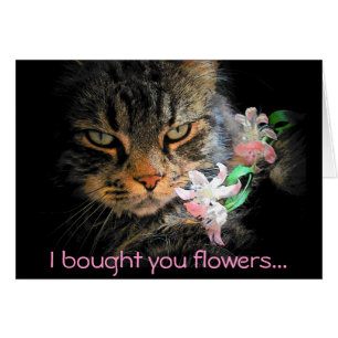 Jag köpte dina blommor och åt dem. hälsningskort