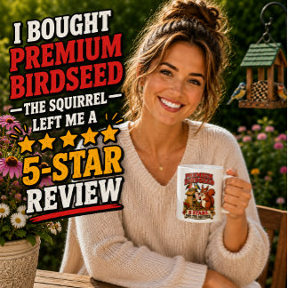 Jag köpte premiumfågelmat 5 stjärnors ekorre kaffemugg